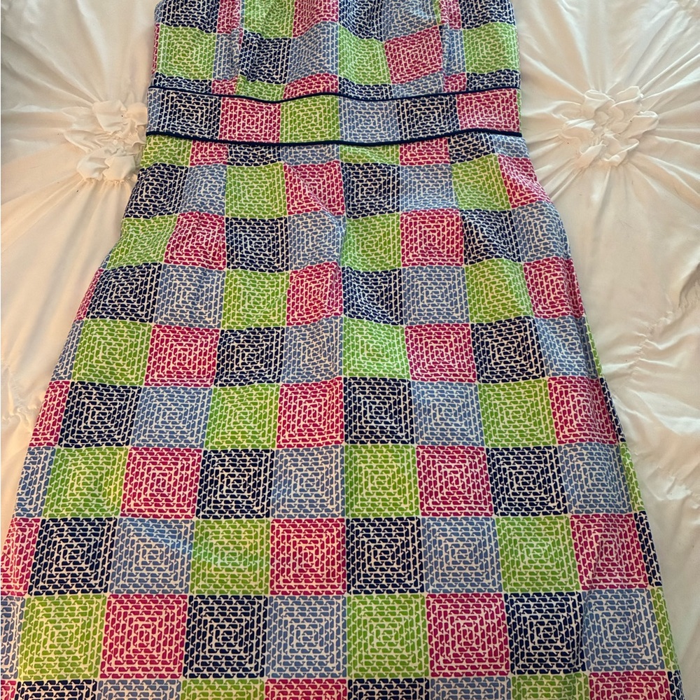 Womans Multicolor Checkerboard Casual Dress